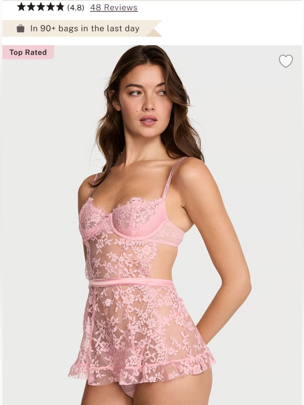 Victoria's Secret DREAM ANGELS
Wicked Twinkle Lace Unlined Apron Set Petal Pink